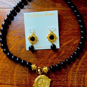 Susan Shaw Fleur de lis necklace & earrings